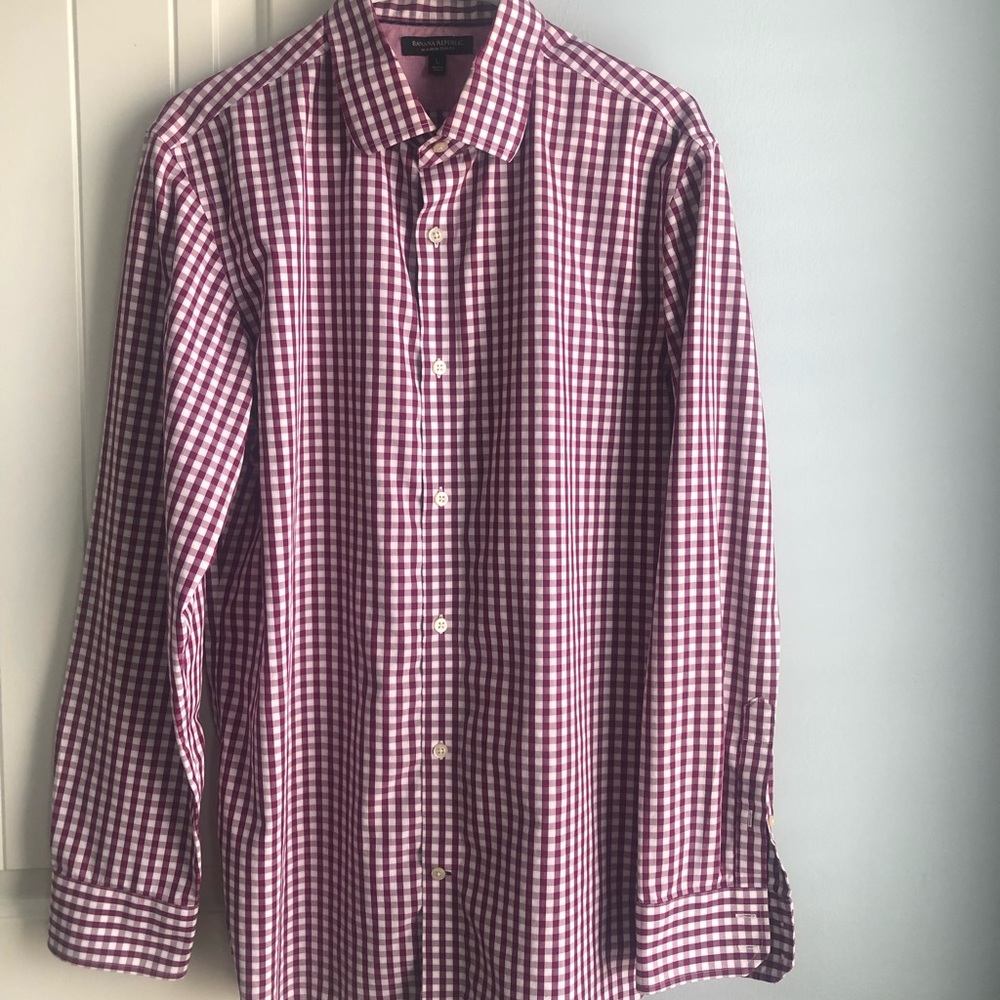 Men’s Banana Republic Non Iron Slim Fit Gingham Button Down